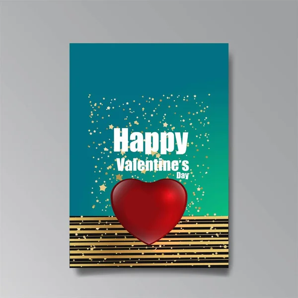 Abstract Valentine Day Page Design Web Print Heart Stars Love — Διανυσματικό Αρχείο