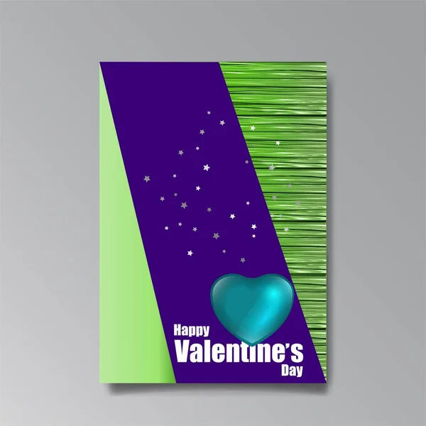 Abstract Valentine Day Page Design Web Print Heart Stars Love — Διανυσματικό Αρχείο