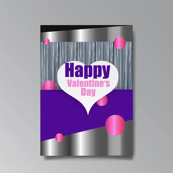 Abstract Valentine Day Page Design Web Print Heart Stars Love — стоковый вектор