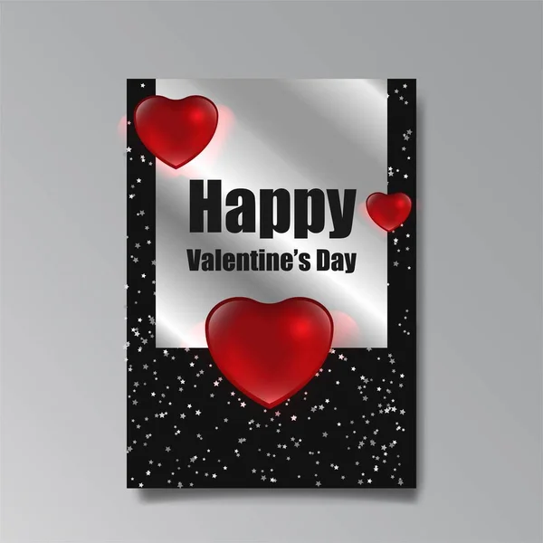 Abastract Valentine Day Page Desing Web Print Heart Stars Love — Διανυσματικό Αρχείο