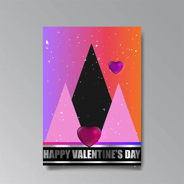 Abstract Valentine Day Page Design Web Print Heart Stars Love — Διανυσματικό Αρχείο