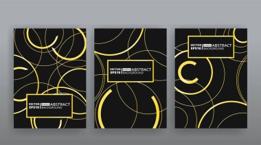Sarı yaratıcı fütürist soyut vektör arka planı, dinamik modern sarı sayfa tapınakları seti, yaz titreşimleri geometrik çizgiler ve noktalar tasarımı, parlak zarif lüks davetiye, el ilanı veya kapak 