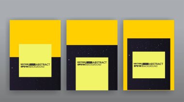 Sarı yaratıcı fütürist soyut vektör arka planı, dinamik modern sarı sayfa tapınakları seti, yaz titreşimleri geometrik çizgiler ve noktalar tasarımı, parlak zarif lüks davetiye, el ilanı veya kapak 