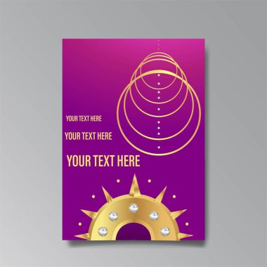 Lüks, soyut satış broşürü. Art deco zarif afiş, tatil için özel tanıtım arkaplanı, altınla birlikte. Parlak Vektör illüstrasyonu.