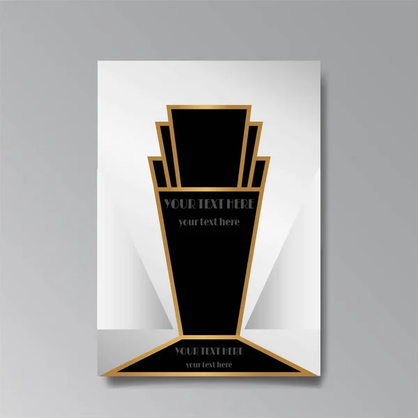 Art Deco Πρότυπο Χρυσό Μαύρο Σελίδα Μενού Κάρτα Σύγχρονη Πρόσκληση — Διανυσματικό Αρχείο