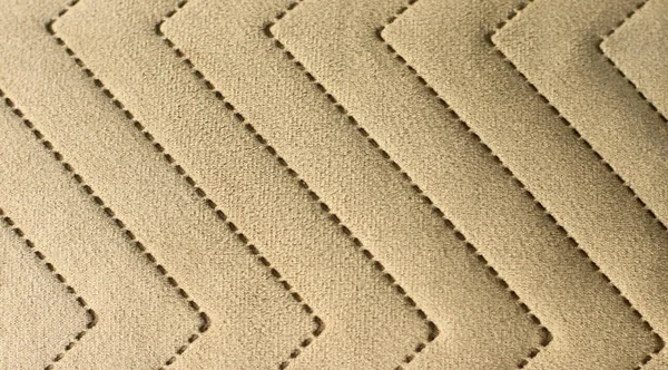 Textura Textil Material Beige Con Curvas Cosidas Líneas Fondo Tela — Foto de Stock