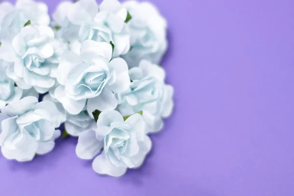 Blommig Ram Blå Blommor Lavendel Bakgrund Mars Alla Hjärtans Dag — Stockfoto