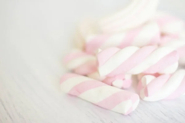 Marshmallow Verschillende Vorm Patroon Achtergrond Pastel Kleur Dessert Zoet Eten — Stockfoto