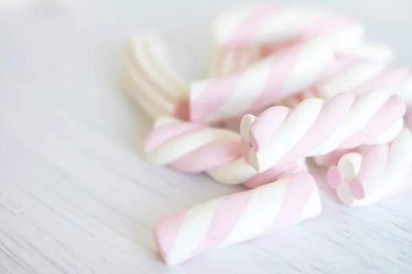 Marshmallow Verschillende Vorm Patroon Achtergrond Pastel Kleur Dessert Zoet Eten — Stockfoto