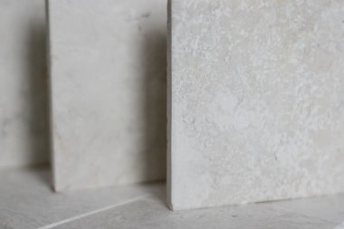 Light Grey or white marble stone background. Grey marble,quartz texture backdrop. Wall and panel marble natural pattern, Stone samples on light background for architecture 