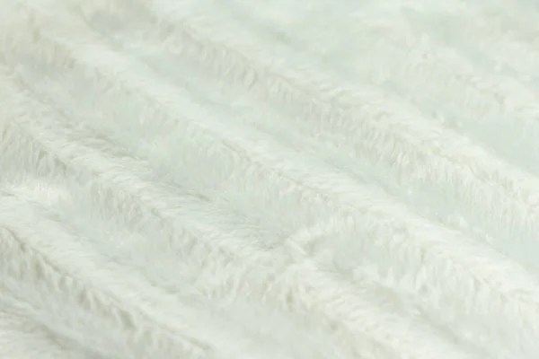 Белый Пушистый Мех Пушистый Клетчатый Кровати Постельные Принадлежности Текстуры Полосы — стоковое фото