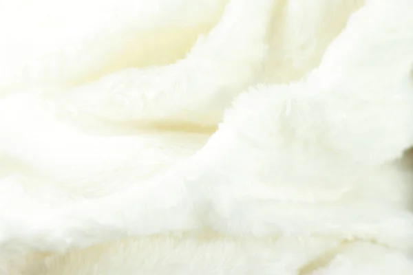 ベッド用の白いふわふわの毛皮の毛皮の毛皮 寝具の質感 ストライプパターン しわ織り光材料 — ストック写真