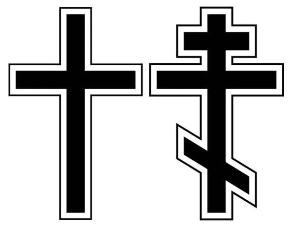 Krzyż Katolicki Prawosławny Białym Obrazem — Wektor stockowy