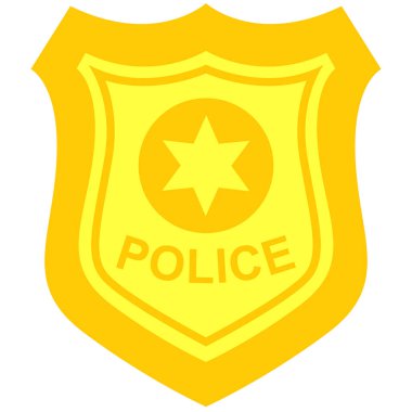 Bir polis ikonunun kalkan şeklindeki piktogramı.