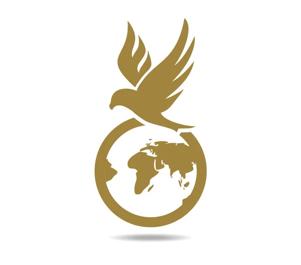 Dünyanın her yerinde şahin var. Dünya 'nın üzerindeki şahin. Logo