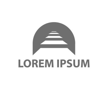 Karanlık logolu merdivenler. Tünel