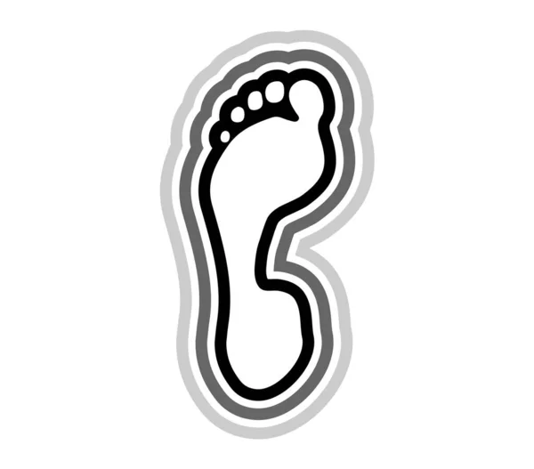Footprint Black Grey Outline Foot — Stock Vector