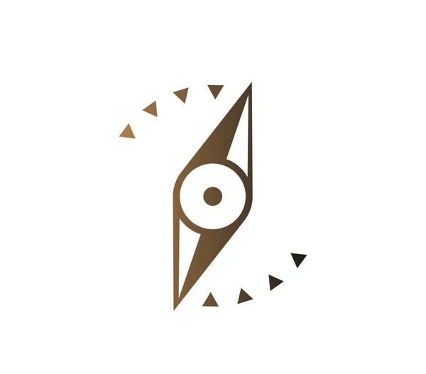 Pusula Işareti Basitleştirilmiş Pusula Şeklinde Logo — Stok Vektör