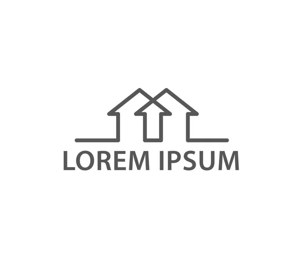 Dikey oklardan inşa edilmiş bir binayı gösteren doğrusal logo