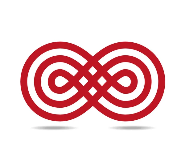 Boucle Mobius Composée Trois Lignes Rouges — Image vectorielle