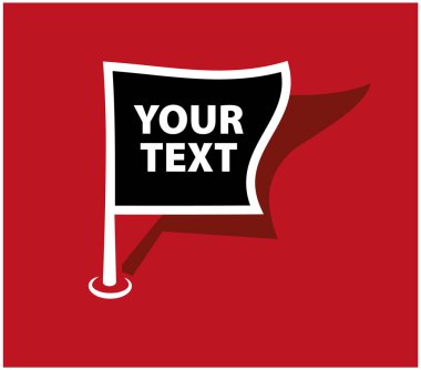 Golf sahasında bayrak var. Deliğin tanımlaması