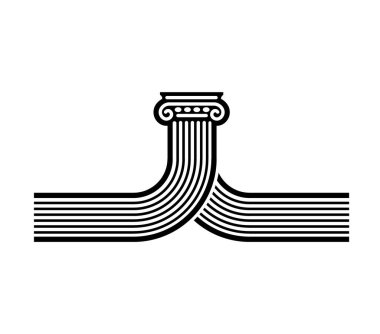 İki kadim sütun tek bir şekil oluşturmak için kafalar tarafından bükülüp birbirine bağlanmış.