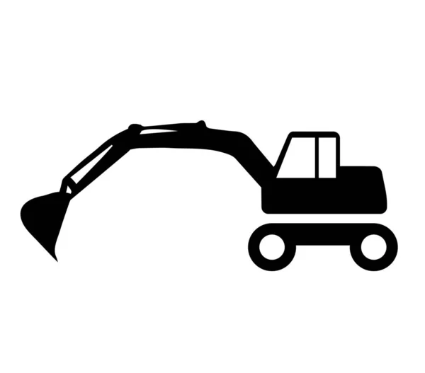 Excavator Wheels Heavy Construction Equipment — Stock Vector
