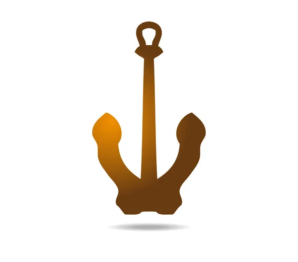 Goldene Ankersilhouette Logo Symbol — Stockvektor