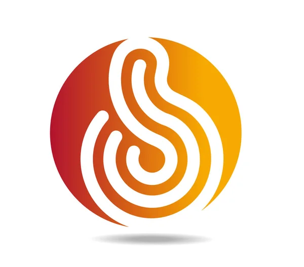 Orange Logo Shape Letter Question Mark Made Three Lines — Stock Vector