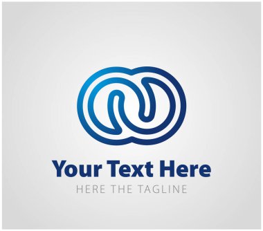 Birbirine girmiş iki küre, daire ya da harf şeklinde hazır bir logo.