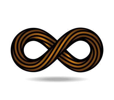 Altın ipten yapılmış Mobius ilmiği. sonsuzluk sembolü