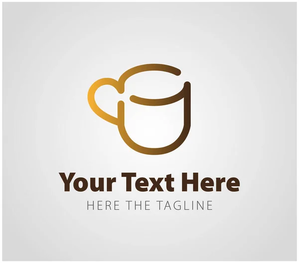 Het Logo Van Koffiezaak Hot Gouden Beker Logo — Stockvector