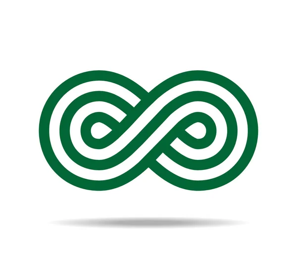 Boucle Verte Mobius Signe Logo Infini Symbole Infini — Image vectorielle