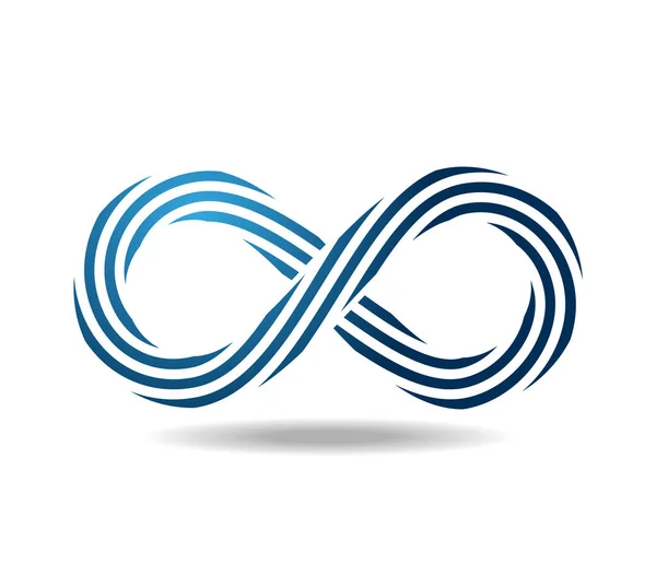 青いロープで作られたモビウスループ 無限大のシンボル — ストックベクタ