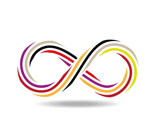 Mobius Ögla Gjord Färgade Rep Bit Oändlighetssymbol — Stock vektor