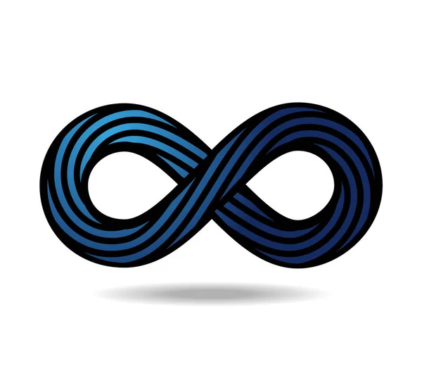 Mobius Loop Made Blue Rope Infinity Symbol — Stock Vector