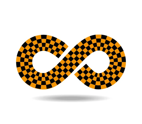 Laço Mobius Feito Bandeira Raça Preta Amarela Símbolo Infinito —  Vetores de Stock