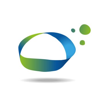 Yeşil ve mavi baloncuklu Mobius ilmiği. Sonsuzluk işareti. Serbest çizim