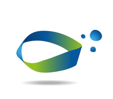 Yeşil ve mavi baloncuklu Mobius ilmiği. Sonsuzluk işareti. Serbest çizim