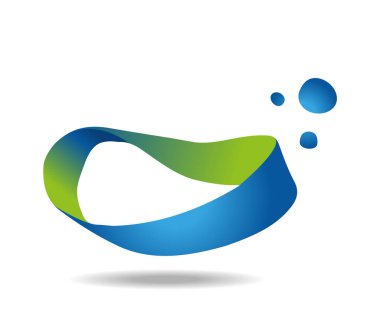 Yeşil ve mavi baloncuklu Mobius ilmiği. Sonsuzluk işareti. Serbest çizim