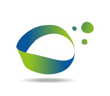 Yeşil ve mavi baloncuklu Mobius ilmiği. Sonsuzluk işareti. Serbest çizim