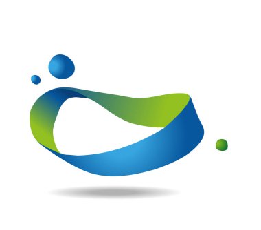 Yeşil ve mavi baloncuklu Mobius ilmiği. Sonsuzluk işareti. Serbest çizim