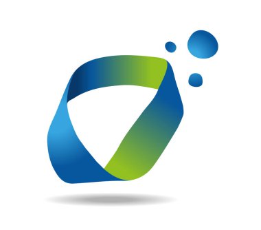 Yeşil ve mavi baloncuklu Mobius ilmiği. Sonsuzluk işareti. Serbest çizim