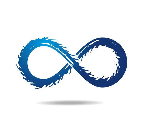Blå Mobius Loop Som Påminner Skräckfilmer Städad Oändlighetssymbol — Stock vektor