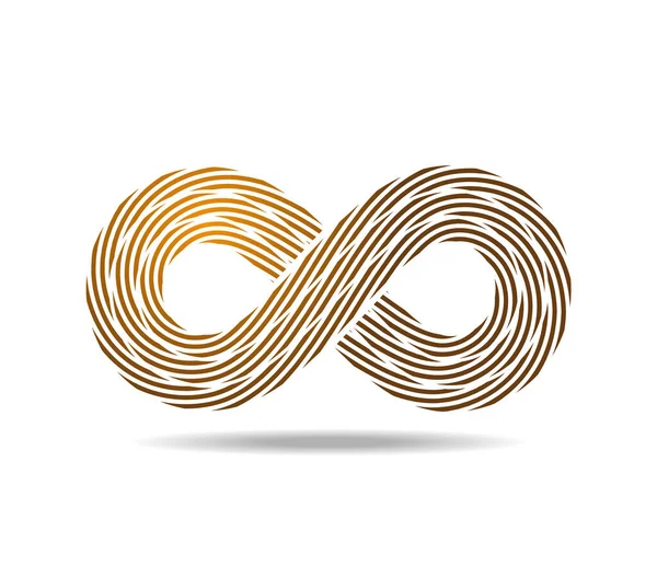 Mobius Loop Made Three Golden Ropes Infinity Symbol Made Wires — Stock Vector