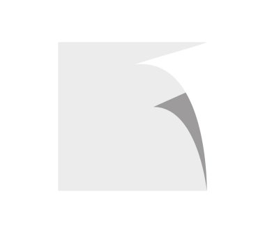 Katlanmış köşeli gri kare kağıt ya da teneke