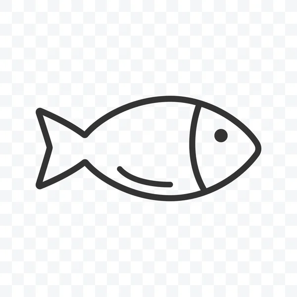 Fish Icon Simple Flat Design Isolated Vector Illustration Transparent Background — Stock Vector