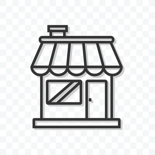 Icono Tienda Ilustración Vectorial Símbolo Signo Aislado Estilo Blanco Negro — Vector de stock