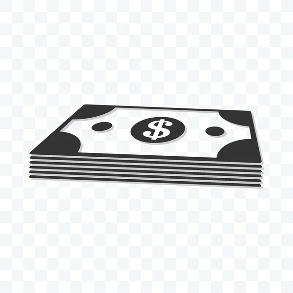 Cash Dollar Papier Monnaie Icône Vectoriel Illustration Isolé Signe Symbole — Image vectorielle