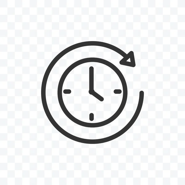 Reloj Contorno Icono Del Temporizador Ilustración Vectorial Símbolo Signo Aislado — Vector de stock